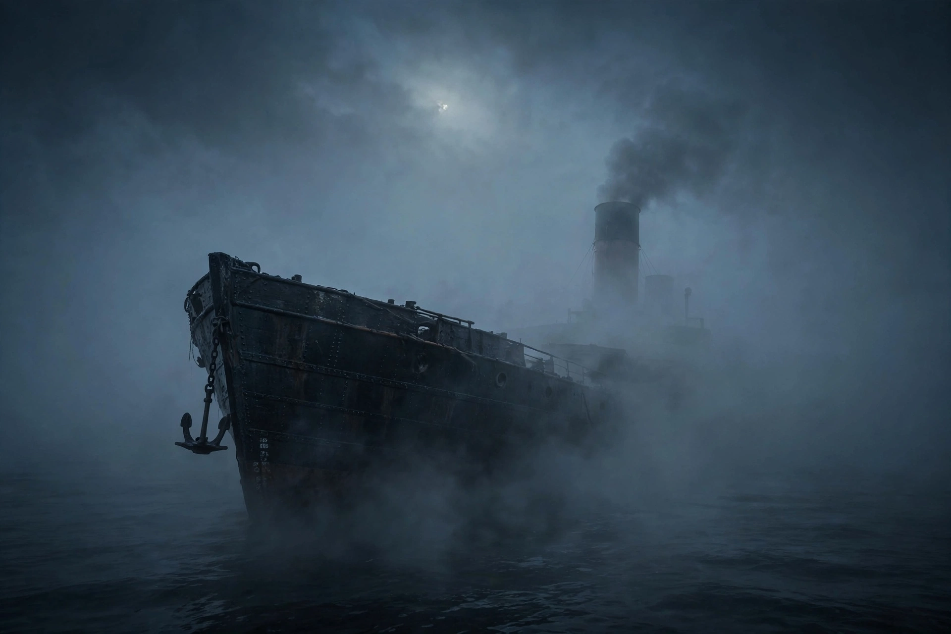 USS Cyclops jaisa bara jahaz kohre mein ghaib hota hua